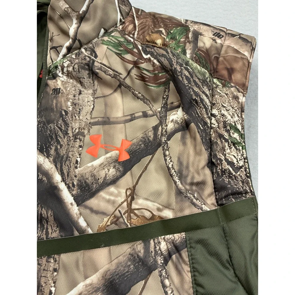 Under Armour Realtree‎ Camo Insulated Vest Hunting Outdoor Green Orange Mens M